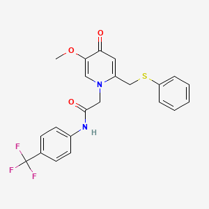 2-(5-methoxy-4-oxo-2-((phenylthio)methyl)pyridin-1(4H)-yl)-N-(4-(trifluoromethyl)phenyl)acetamide