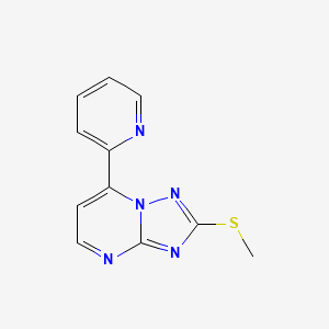 molecular formula C11H9N5S B2527087 2-(Methylsulfanyl)-7-(2-pyridinyl)[1,2,4]triazolo[1,5-a]pyrimidin CAS No. 303995-85-9