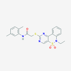 N-(2,5-dimethylphenyl)-2-[(6-ethyl-5,5-dioxido-6H-pyrimido[5,4-c][2,1]benzothiazin-2-yl)thio]acetamide