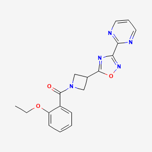 molecular formula C18H17N5O3 B2527093 (2-乙氧基苯基)(3-(3-(嘧啶-2-基)-1,2,4-恶二唑-5-基)氮杂环丁-1-基)甲酮 CAS No. 1324189-43-6