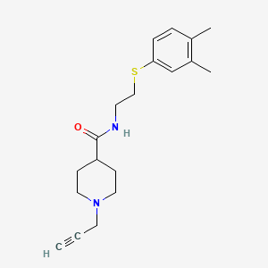 N-[2-(3,4-dimethylphenyl)sulfanylethyl]-1-prop-2-ynylpiperidine-4-carboxamide