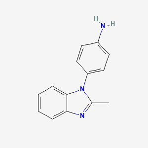 molecular formula C14H13N3 B2527097 4-(2-甲基-1H-苯并咪唑-1-基)苯胺 CAS No. 869946-32-7