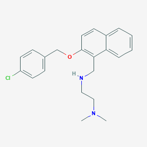 molecular formula C22H25ClN2O B252710 N-({2-[(4-chlorobenzyl)oxy]-1-naphthyl}methyl)-N-[2-(dimethylamino)ethyl]amine 
