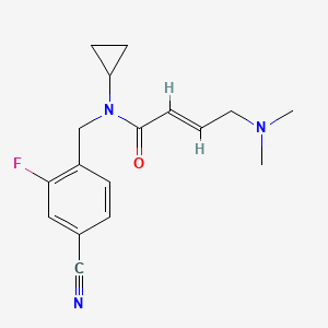 molecular formula C17H20FN3O B2527103 (E)-N-[(4-Cyano-2-fluorophenyl)methyl]-N-cyclopropyl-4-(dimethylamino)but-2-enamide CAS No. 2411338-41-3