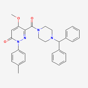 molecular formula C30H30N4O3 B2527109 6-(4-benzhydrylpiperazine-1-carbonyl)-5-methoxy-2-(p-tolyl)pyridazin-3(2H)-one CAS No. 1005303-49-0