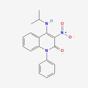 molecular formula C18H17N3O3 B2527119 4-(isopropylamino)-3-nitro-1-phenylquinolin-2(1H)-one CAS No. 886186-68-1