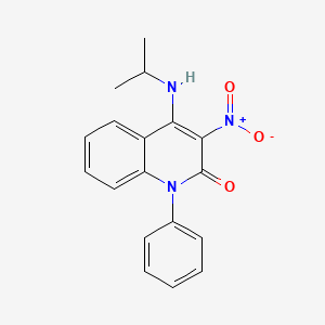 molecular formula C18H17N3O3 B2527119 4-(isopropylamino)-3-nitro-1-phénylquinolin-2(1H)-one CAS No. 886186-68-1