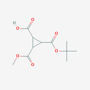 molecular formula C11H16O6 B2527120 2-Methoxycarbonyl-3-[(2-methylpropan-2-yl)oxycarbonyl]cyclopropane-1-carboxylic acid CAS No. 2503202-98-8
