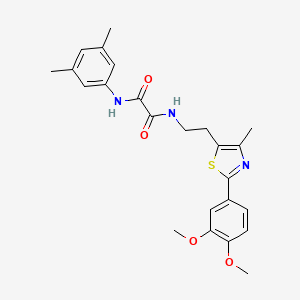 molecular formula C24H27N3O4S B2527134 N-{2-[2-(3,4-dimethoxyphenyl)-4-methyl-1,3-thiazol-5-yl]ethyl}-N'-(3,5-dimethylphenyl)ethanediamide CAS No. 894016-15-0