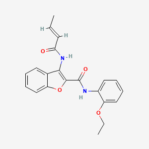 molecular formula C21H20N2O4 B2527145 (E)-3-(but-2-enamido)-N-(2-ethoxyphenyl)benzofuran-2-carboxamide CAS No. 888444-11-9