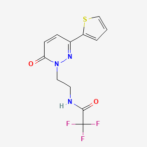 molecular formula C12H10F3N3O2S B2527147 2,2,2-三氟-N-(2-(6-氧代-3-(噻吩-2-基)吡啶嗪-1(6H)-基)乙基)乙酰胺 CAS No. 946239-27-6