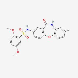 molecular formula C22H20N2O6S B2527155 2,5-dimethoxy-N-(8-methyl-11-oxo-10,11-dihydrodibenzo[b,f][1,4]oxazepin-2-yl)benzenesulfonamide CAS No. 921897-57-6