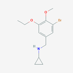 molecular formula C13H18BrNO2 B252716 N-(3-bromo-5-ethoxy-4-methoxybenzyl)-N-cyclopropylamine 