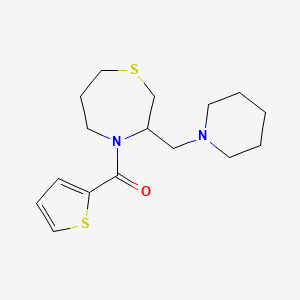 molecular formula C16H24N2OS2 B2527161 (3-(哌啶-1-基甲基)-1,4-噻氮杂环-4-基)(噻吩-2-基)甲酮 CAS No. 1421481-22-2