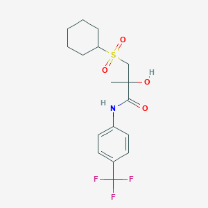 3-(cyclohexylsulfonyl)-2-hydroxy-2-methyl-N-[4-(trifluoromethyl)phenyl]propanamide