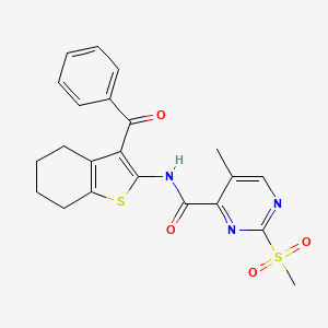 molecular formula C22H21N3O4S2 B2527177 N-(3-Benzoyl-4,5,6,7-tetrahydro-1-benzothiophen-2-yl)-5-methyl-2-methylsulfonylpyrimidine-4-carboxamide CAS No. 2361689-77-0