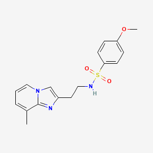 molecular formula C17H19N3O3S B2527178 4-methoxy-N-(2-(8-methylimidazo[1,2-a]pyridin-2-yl)ethyl)benzenesulfonamide CAS No. 868979-10-6