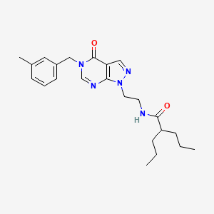 molecular formula C23H31N5O2 B2527188 N-(2-(5-(3-methylbenzyl)-4-oxo-4,5-dihydro-1H-pyrazolo[3,4-d]pyrimidin-1-yl)ethyl)-2-propylpentanamide CAS No. 921897-04-3