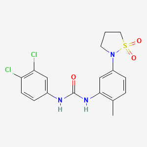 molecular formula C17H17Cl2N3O3S B2527191 1-(3,4-Dichlorophenyl)-3-(5-(1,1-dioxidoisothiazolidin-2-yl)-2-methylphenyl)urea CAS No. 1203379-26-3