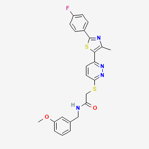 molecular formula C24H21FN4O2S2 B2527195 2-((6-(2-(4-fluorophenyl)-4-methylthiazol-5-yl)pyridazin-3-yl)thio)-N-(3-methoxybenzyl)acetamide CAS No. 921101-25-9