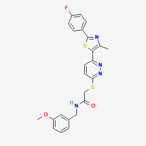 2-({6-[2-(4-fluorophenyl)-4-methyl-1,3-thiazol-5-yl]pyridazin-3-yl}sulfanyl)-N-[(3-methoxyphenyl)methyl]acetamide