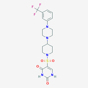 molecular formula C20H24F3N5O4S B2527208 5-[(4-{4-[3-(Trifluoromethyl)phenyl]piperazin-1-yl}piperidin-1-yl)sulfonyl]-1,2,3,4-tetrahydropyrimidine-2,4-dione CAS No. 2097938-05-9