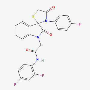 molecular formula C24H16F3N3O3S B2527219 N-(2,4-difluorophenyl)-2-(3'-(4-fluorophenyl)-2,4'-dioxospiro[indoline-3,2'-thiazolidin]-1-yl)acetamide CAS No. 894565-75-4