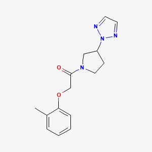 molecular formula C15H18N4O2 B2527229 1-(3-(2H-1,2,3-triazol-2-yl)pyrrolidin-1-yl)-2-(o-tolyloxy)ethanone CAS No. 2034249-40-4