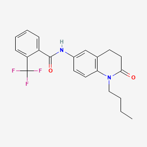molecular formula C21H21F3N2O2 B2527233 N-(1-丁基-2-氧代-1,2,3,4-四氢喹啉-6-基)-2-(三氟甲基)苯甲酰胺 CAS No. 941910-81-2