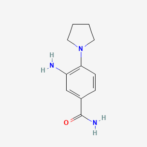 molecular formula C11H15N3O B2527235 3-氨基-4-吡咯烷-1-基苯甲酰胺 CAS No. 797814-02-9