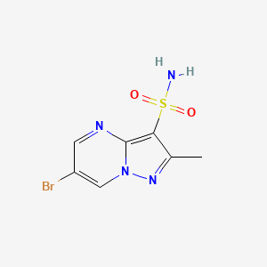 molecular formula C7H7BrN4O2S B2527237 6-溴-2-甲基吡唑并[1,5-a]嘧啶-3-磺酰胺 CAS No. 2031259-16-0