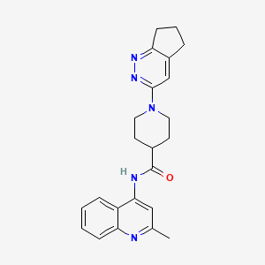 molecular formula C23H25N5O B2527242 1-{5H,6H,7H-环戊[c]吡啶嗪-3-基}-N-(2-甲基喹啉-4-基)哌啶-4-甲酰胺 CAS No. 2097858-73-4