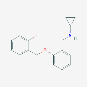 molecular formula C17H18FNO B252725 N-{2-[(2-fluorobenzyl)oxy]benzyl}cyclopropanamine 