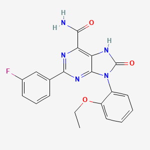 molecular formula C20H16FN5O3 B2527250 9-(2-乙氧基苯基)-2-(3-氟苯基)-8-氧代-8,9-二氢-7H-嘌呤-6-甲酰胺 CAS No. 899742-22-4