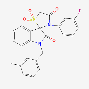 molecular formula C24H19FN2O4S B2527253 3'-(3-Fluorophenyl)-1-(3-methylbenzyl)spiro[indoline-3,2'-thiazolidine]-2,4'-dione 1',1'-dioxide CAS No. 941977-76-0