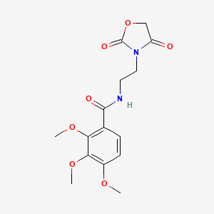 molecular formula C15H18N2O7 B2527256 N-(2-(2,4-二氧代恶唑烷-3-基)乙基)-2,3,4-三甲氧基苯甲酰胺 CAS No. 2034464-58-7