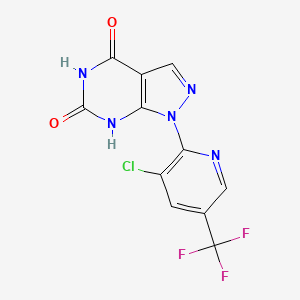 1-[3-chloro-5-(trifluoromethyl)-2-pyridinyl]-1H-pyrazolo[3,4-d]pyrimidine-4,6(5H,7H)-dione