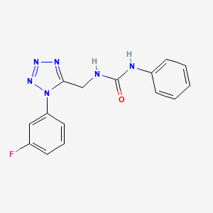 molecular formula C15H13FN6O B2527266 1-((1-(3-fluorophenyl)-1H-tetrazol-5-yl)methyl)-3-phenylurea CAS No. 920419-60-9