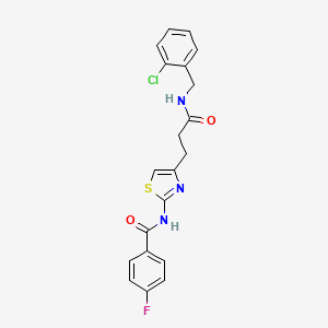 N-(4-(3-((2-chlorobenzyl)amino)-3-oxopropyl)thiazol-2-yl)-4-fluorobenzamide