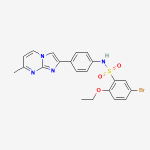 molecular formula C21H19BrN4O3S B2527276 5-bromo-2-ethoxy-N-(4-(7-methylimidazo[1,2-a]pyrimidin-2-yl)phenyl)benzenesulfonamide CAS No. 923202-18-0