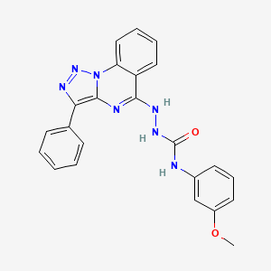 molecular formula C23H19N7O2 B2527277 N-(3-methoxyphenyl)-2-(3-phenyl[1,2,3]triazolo[1,5-a]quinazolin-5-yl)hydrazinecarboxamide CAS No. 892283-53-3