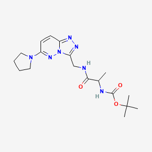 Tert-butyl (1-oxo-1-(((6-(pyrrolidin-1-yl)-[1,2,4]triazolo[4,3-b]pyridazin-3-yl)methyl)amino)propan-2-yl)carbamate
