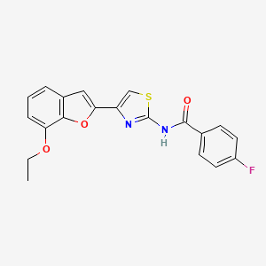 N-(4-(7-ethoxybenzofuran-2-yl)thiazol-2-yl)-4-fluorobenzamide