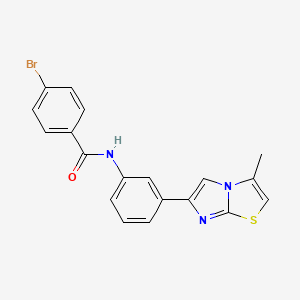 molecular formula C19H14BrN3OS B2527312 4-bromo-N-(3-(3-methylimidazo[2,1-b]thiazol-6-yl)phenyl)benzamide CAS No. 893982-91-7