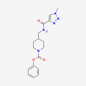 molecular formula C17H21N5O3 B2527316 phenyl 4-((1-methyl-1H-1,2,3-triazole-4-carboxamido)methyl)piperidine-1-carboxylate CAS No. 1797647-67-6