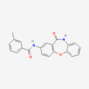 molecular formula C21H16N2O3 B2527317 3-methyl-N-(11-oxo-10,11-dihydrodibenzo[b,f][1,4]oxazepin-2-yl)benzamide CAS No. 922030-48-6