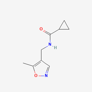 molecular formula C9H12N2O2 B2527320 N-((5-methylisoxazol-4-yl)methyl)cyclopropanecarboxamide CAS No. 2034545-52-1