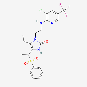 5-[1-(benzenesulfonyl)ethyl]-3-[2-[[3-chloro-5-(trifluoromethyl)pyridin-2-yl]amino]ethyl]-4-ethyl-1H-imidazol-2-one