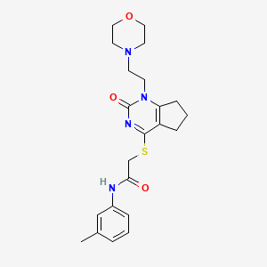 2-((1-(2-morpholinoethyl)-2-oxo-2,5,6,7-tetrahydro-1H-cyclopenta[d]pyrimidin-4-yl)thio)-N-(m-tolyl)acetamide