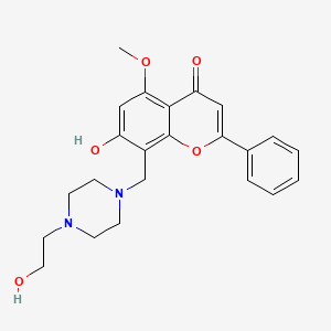 molecular formula C23H26N2O5 B2527339 7-hydroxy-8-((4-(2-hydroxyethyl)piperazin-1-yl)methyl)-5-methoxy-2-phenyl-4H-chromen-4-one CAS No. 921118-89-0
